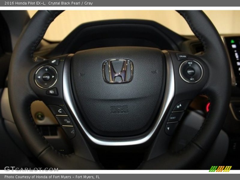 Crystal Black Pearl / Gray 2016 Honda Pilot EX-L