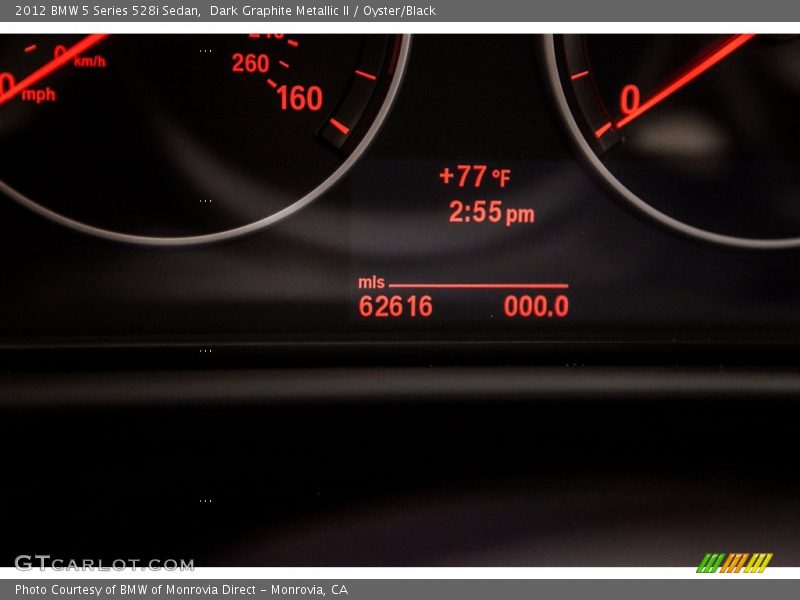 Dark Graphite Metallic II / Oyster/Black 2012 BMW 5 Series 528i Sedan