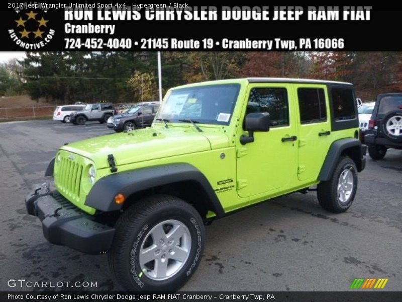 Hypergreen / Black 2017 Jeep Wrangler Unlimited Sport 4x4