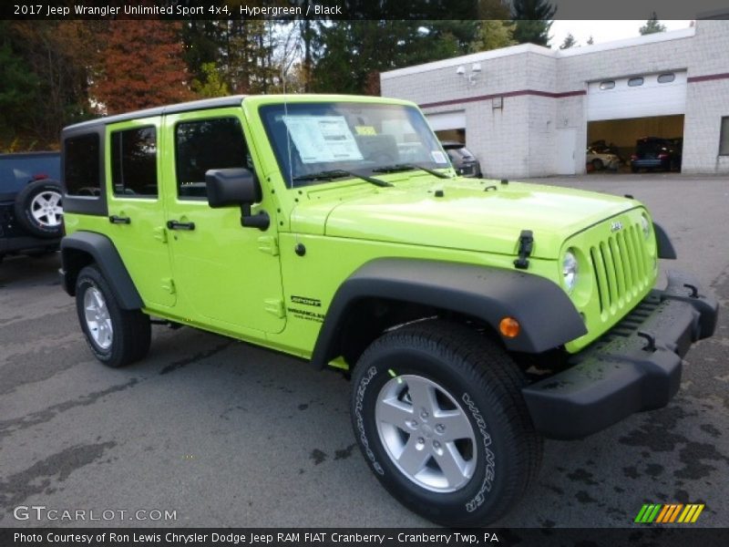 Hypergreen / Black 2017 Jeep Wrangler Unlimited Sport 4x4