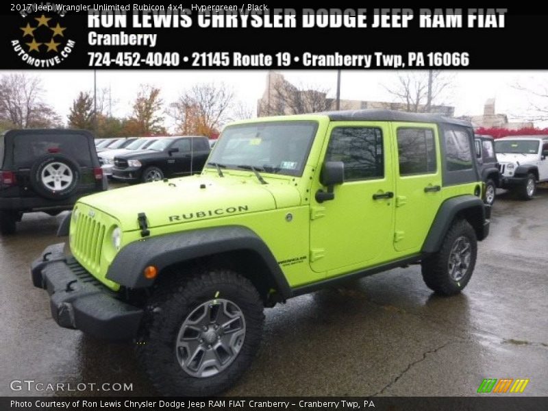 Hypergreen / Black 2017 Jeep Wrangler Unlimited Rubicon 4x4