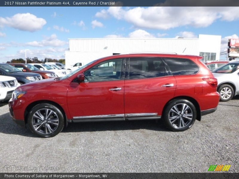 Cayenne Red / Charcoal 2017 Nissan Pathfinder Platinum 4x4