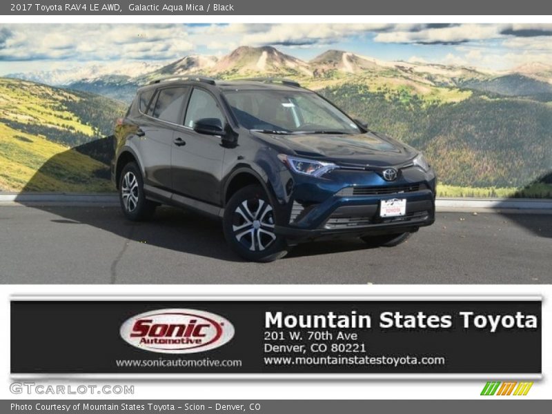Galactic Aqua Mica / Black 2017 Toyota RAV4 LE AWD