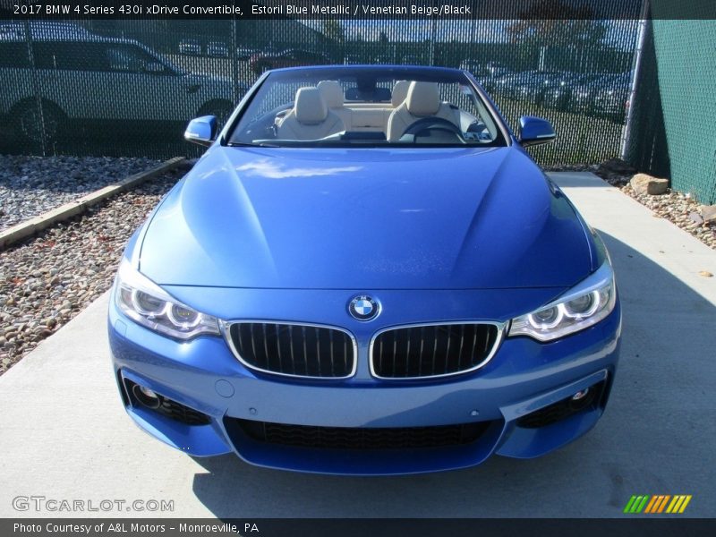 Estoril Blue Metallic / Venetian Beige/Black 2017 BMW 4 Series 430i xDrive Convertible