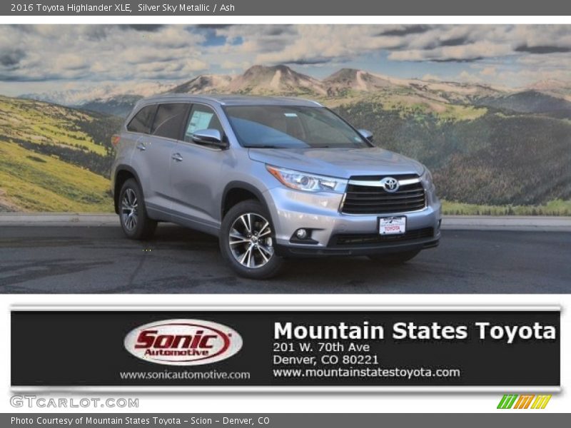 Silver Sky Metallic / Ash 2016 Toyota Highlander XLE