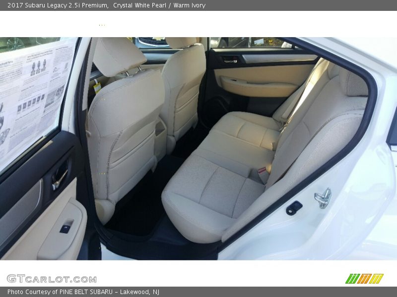 Rear Seat of 2017 Legacy 2.5i Premium