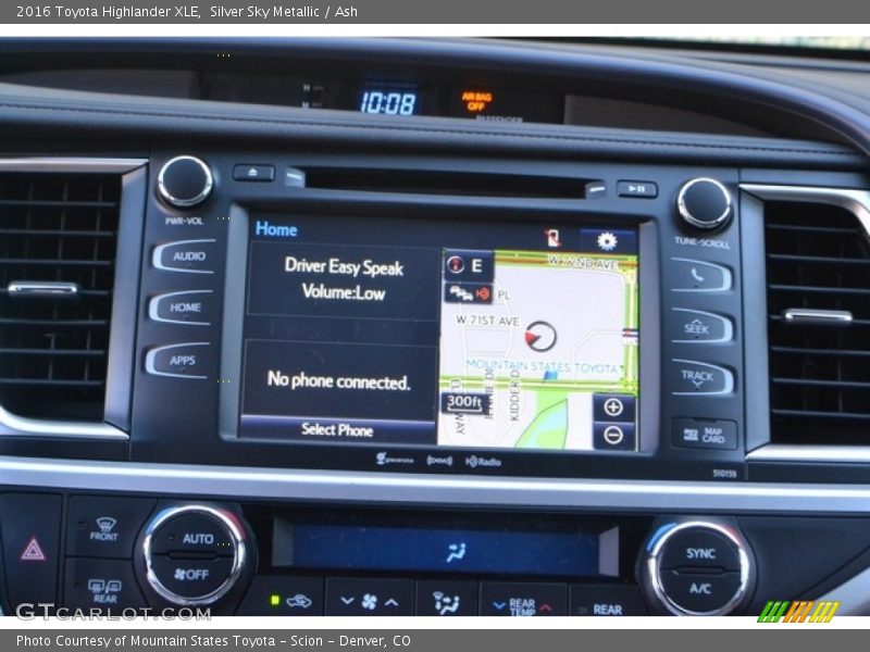 Silver Sky Metallic / Ash 2016 Toyota Highlander XLE