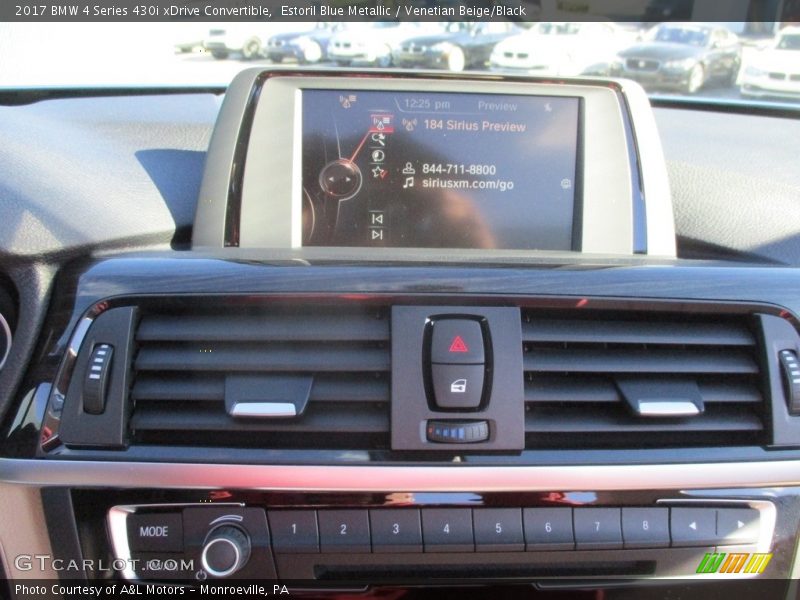 Estoril Blue Metallic / Venetian Beige/Black 2017 BMW 4 Series 430i xDrive Convertible