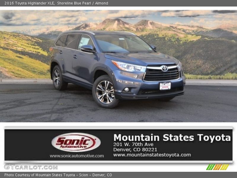 Shoreline Blue Pearl / Almond 2016 Toyota Highlander XLE