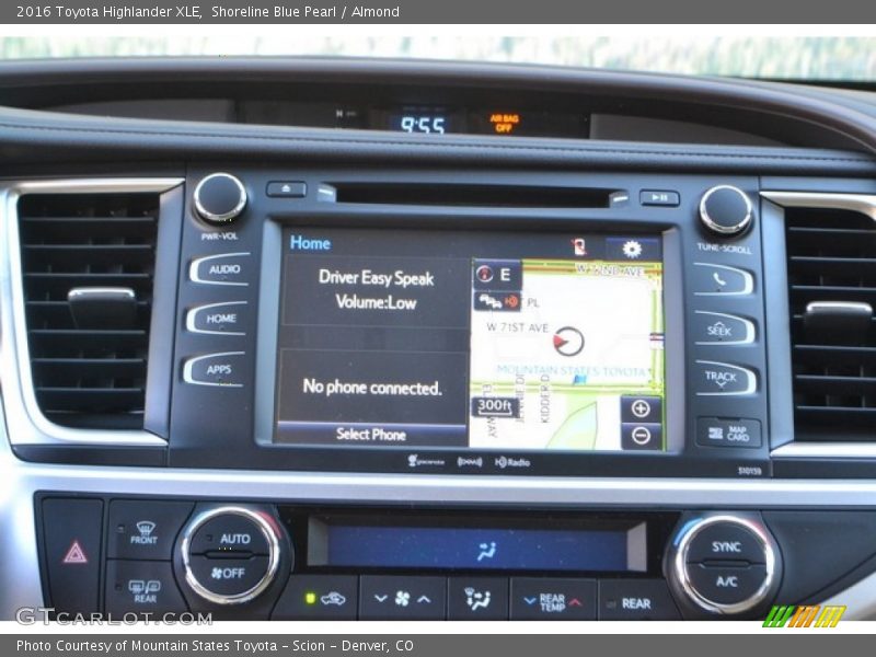 Shoreline Blue Pearl / Almond 2016 Toyota Highlander XLE