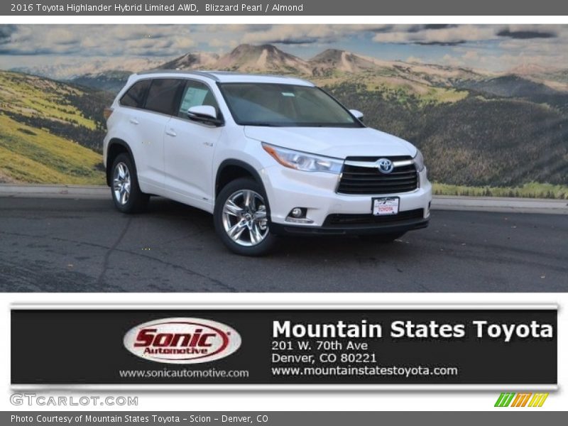 Blizzard Pearl / Almond 2016 Toyota Highlander Hybrid Limited AWD