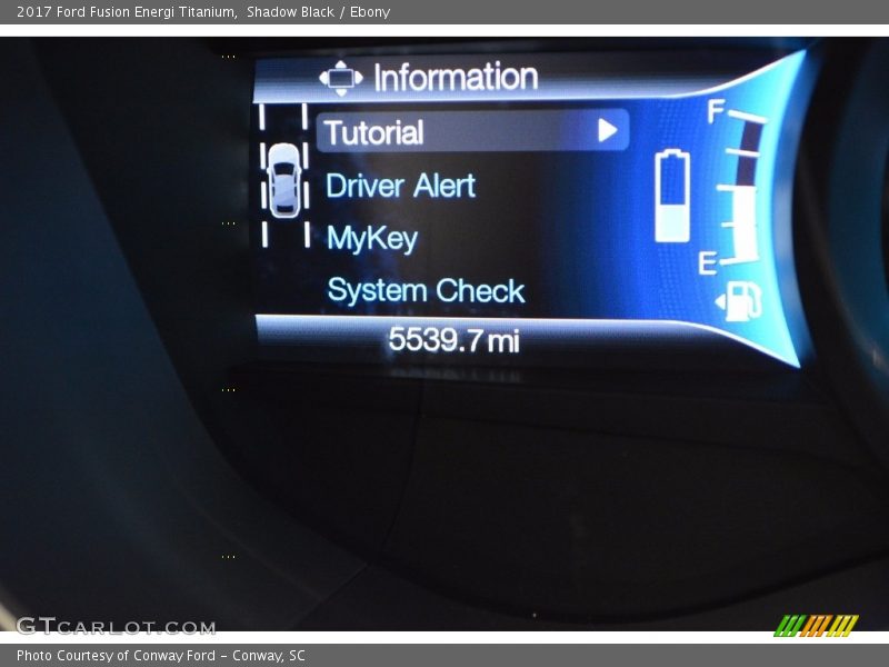 Controls of 2017 Fusion Energi Titanium