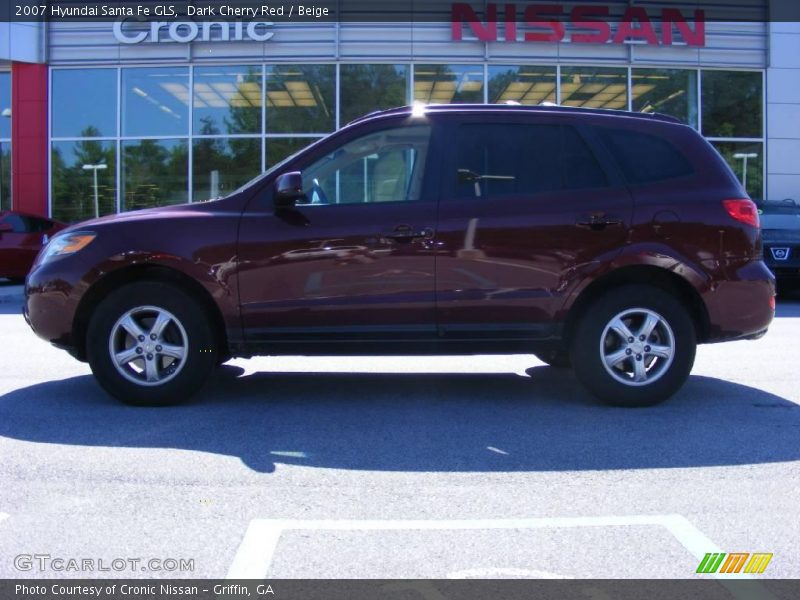 Dark Cherry Red / Beige 2007 Hyundai Santa Fe GLS