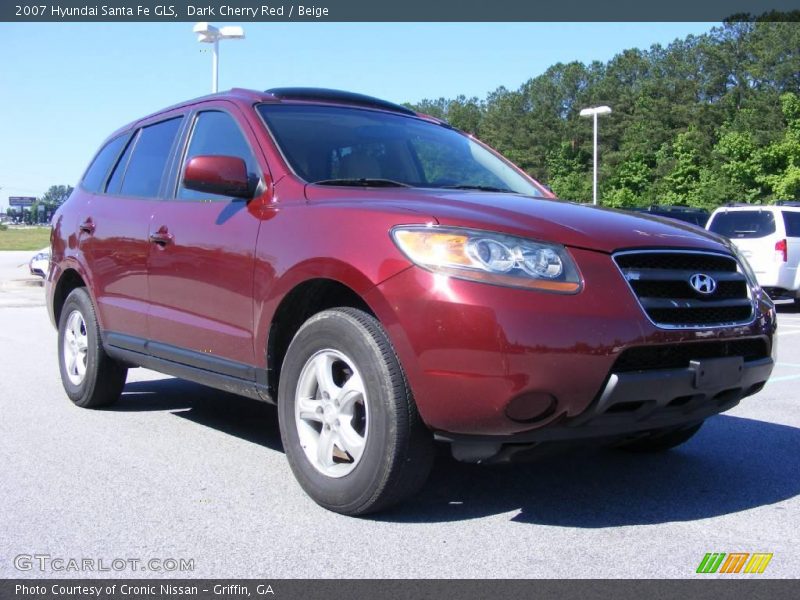 Dark Cherry Red / Beige 2007 Hyundai Santa Fe GLS