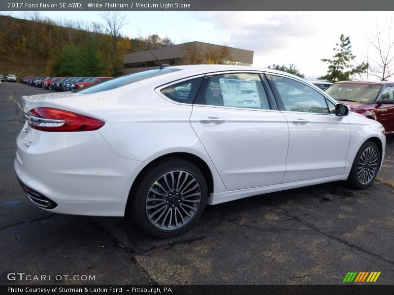 White Platinum / Medium Light Stone 2017 Ford Fusion SE AWD