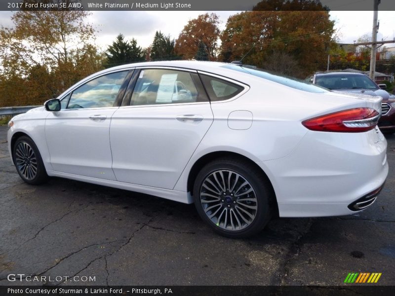 White Platinum / Medium Light Stone 2017 Ford Fusion SE AWD