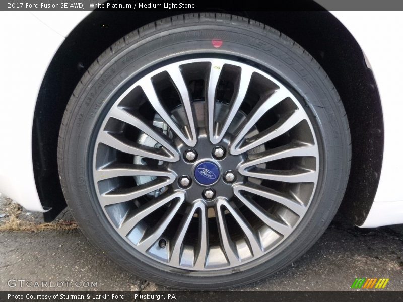 White Platinum / Medium Light Stone 2017 Ford Fusion SE AWD