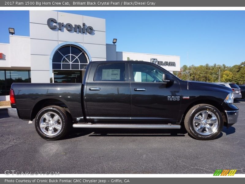 Brilliant Black Crystal Pearl / Black/Diesel Gray 2017 Ram 1500 Big Horn Crew Cab