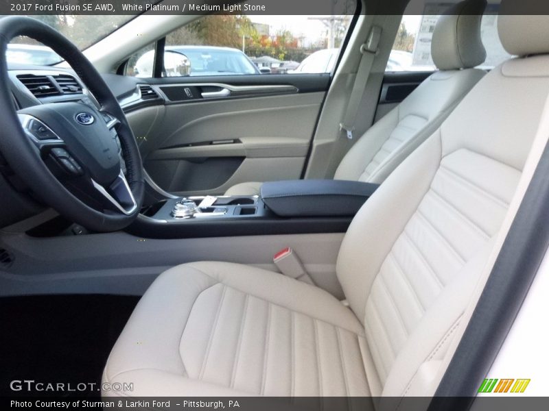 White Platinum / Medium Light Stone 2017 Ford Fusion SE AWD
