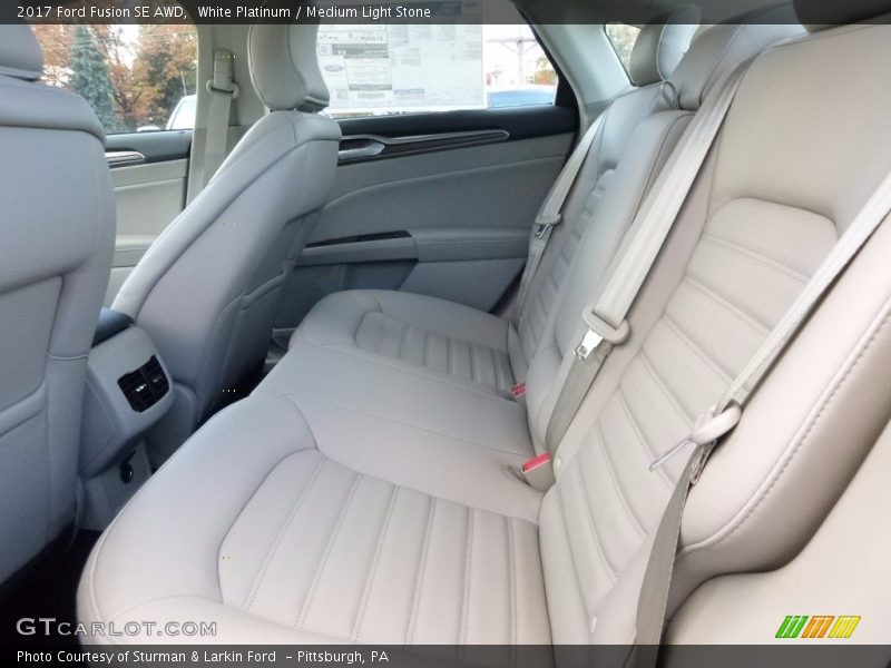 White Platinum / Medium Light Stone 2017 Ford Fusion SE AWD