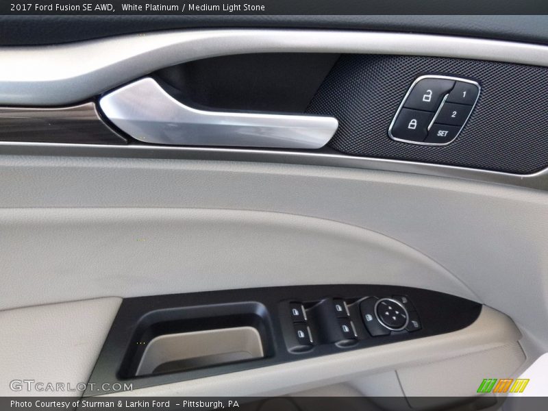 White Platinum / Medium Light Stone 2017 Ford Fusion SE AWD