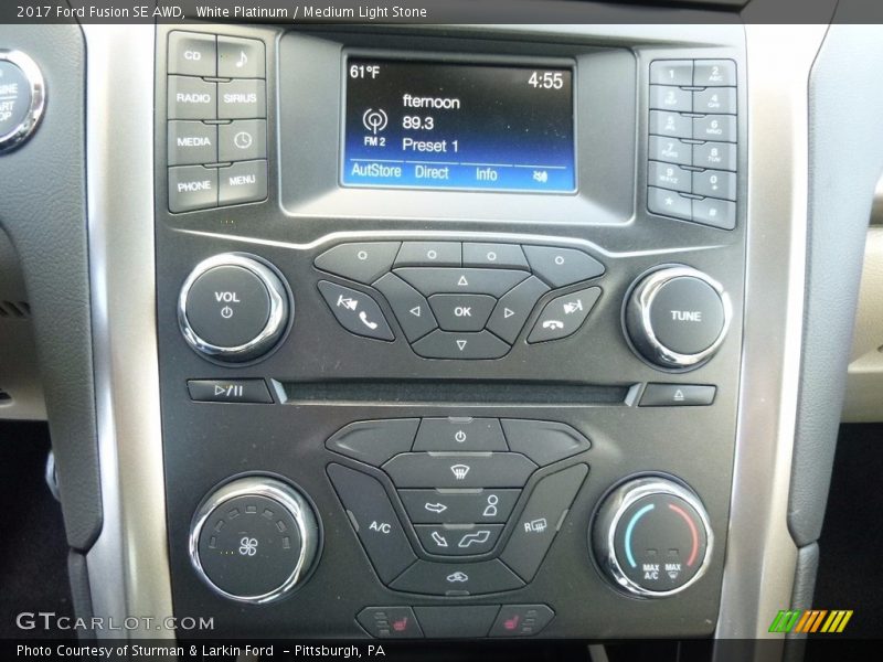 White Platinum / Medium Light Stone 2017 Ford Fusion SE AWD