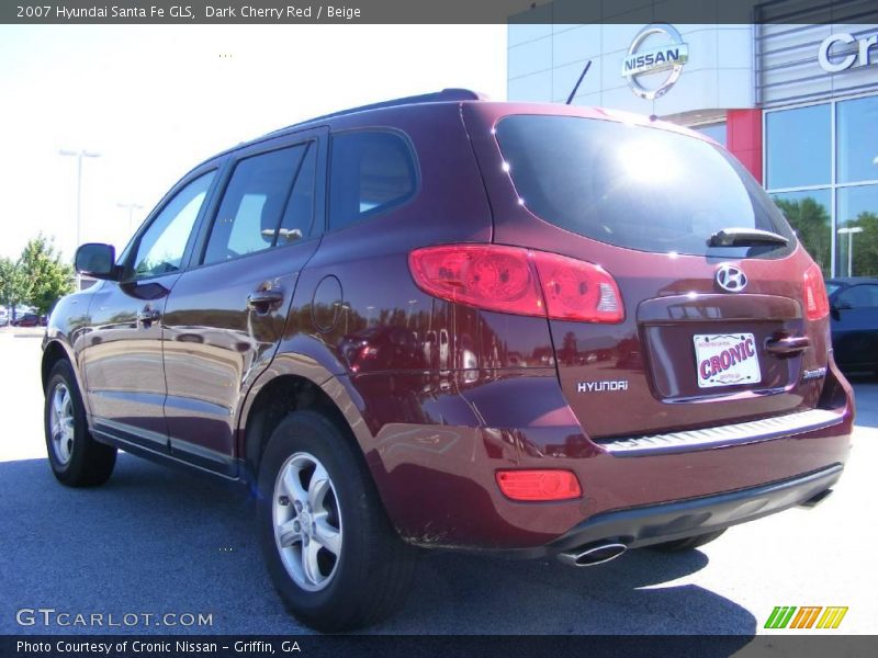 Dark Cherry Red / Beige 2007 Hyundai Santa Fe GLS