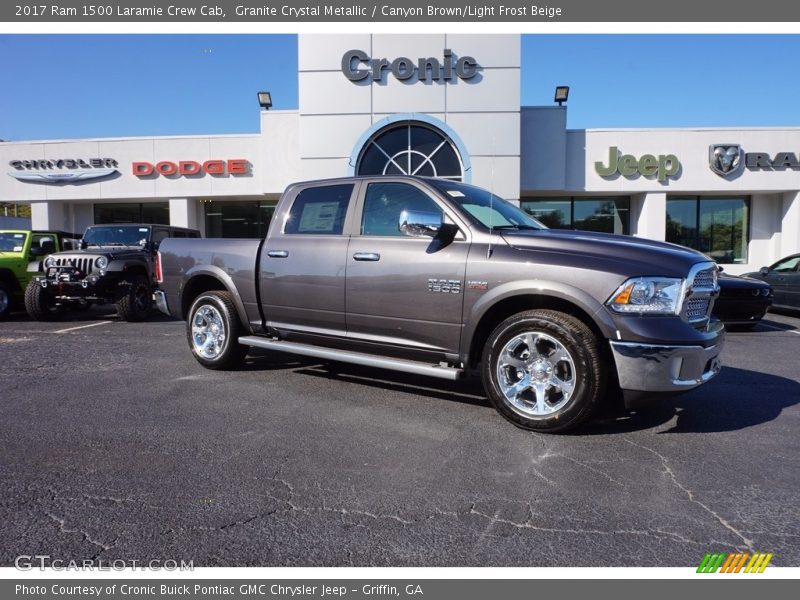 Granite Crystal Metallic / Canyon Brown/Light Frost Beige 2017 Ram 1500 Laramie Crew Cab