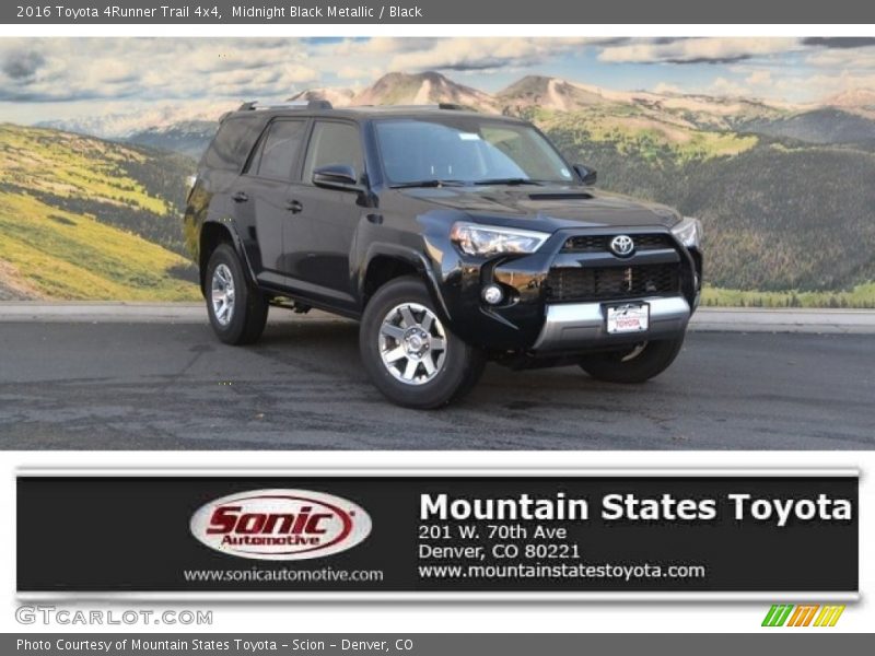 Midnight Black Metallic / Black 2016 Toyota 4Runner Trail 4x4