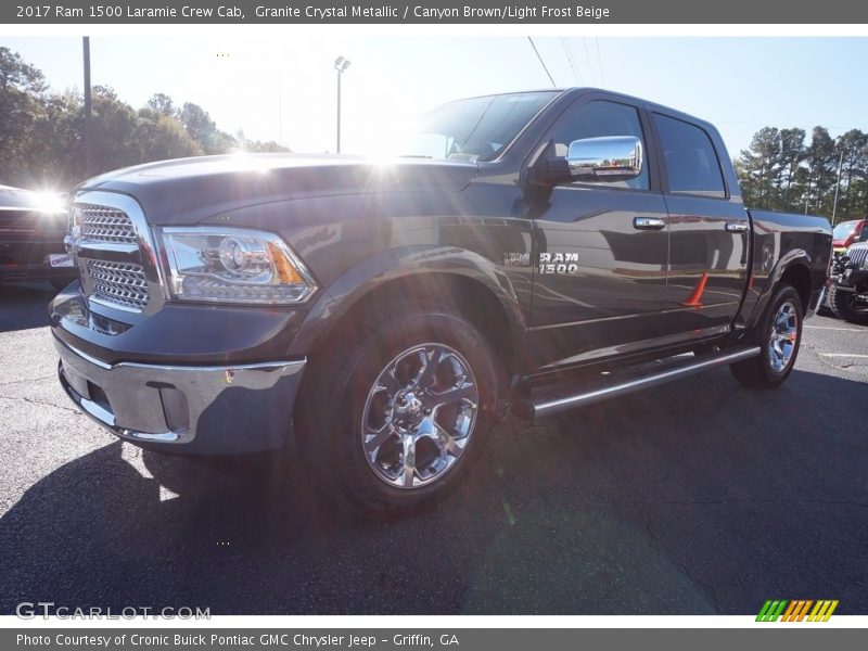 Granite Crystal Metallic / Canyon Brown/Light Frost Beige 2017 Ram 1500 Laramie Crew Cab