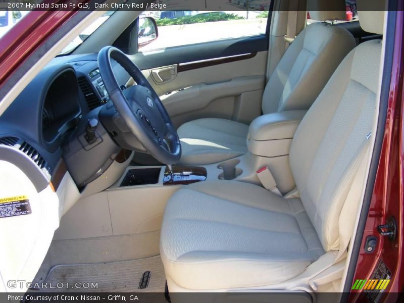 Dark Cherry Red / Beige 2007 Hyundai Santa Fe GLS