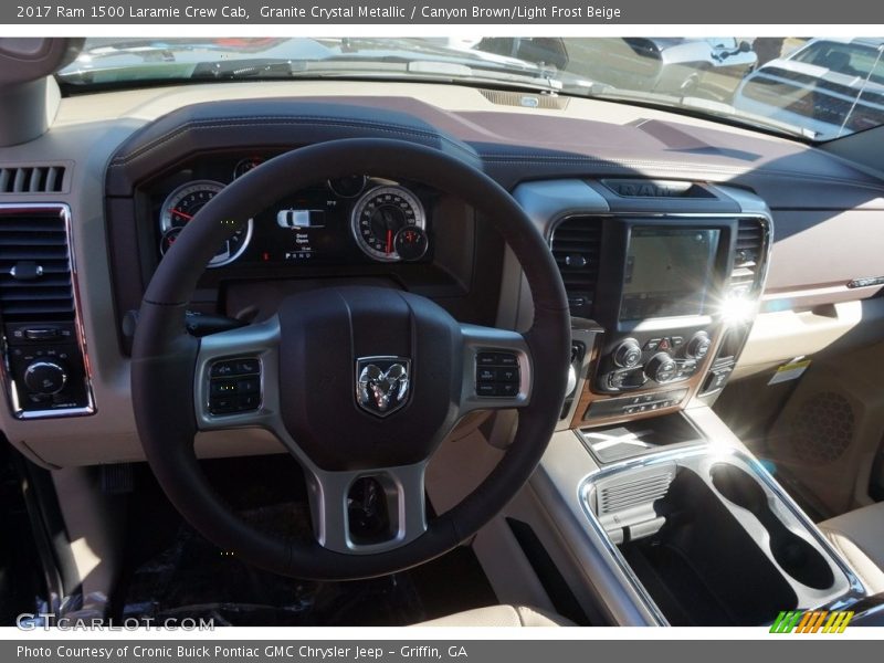 Granite Crystal Metallic / Canyon Brown/Light Frost Beige 2017 Ram 1500 Laramie Crew Cab