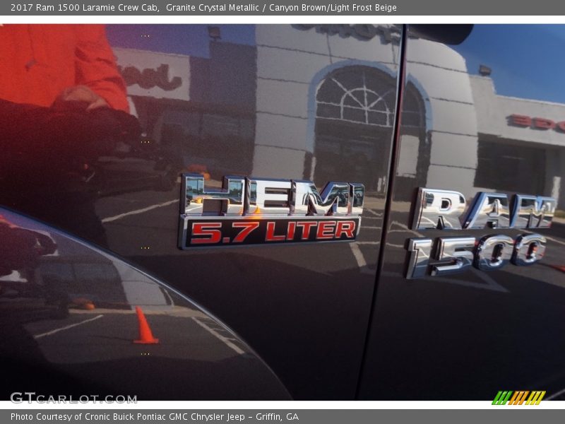 Granite Crystal Metallic / Canyon Brown/Light Frost Beige 2017 Ram 1500 Laramie Crew Cab