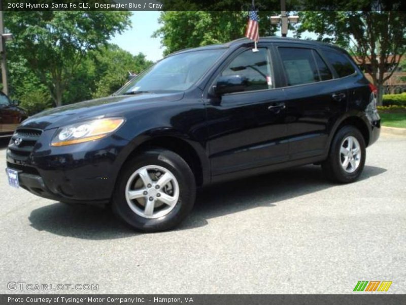 Deepwater Blue / Gray 2008 Hyundai Santa Fe GLS