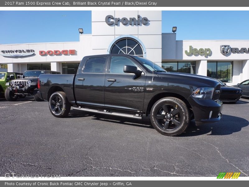 Brilliant Black Crystal Pearl / Black/Diesel Gray 2017 Ram 1500 Express Crew Cab