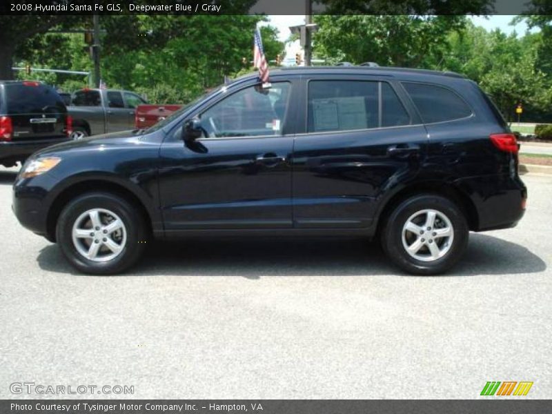 Deepwater Blue / Gray 2008 Hyundai Santa Fe GLS