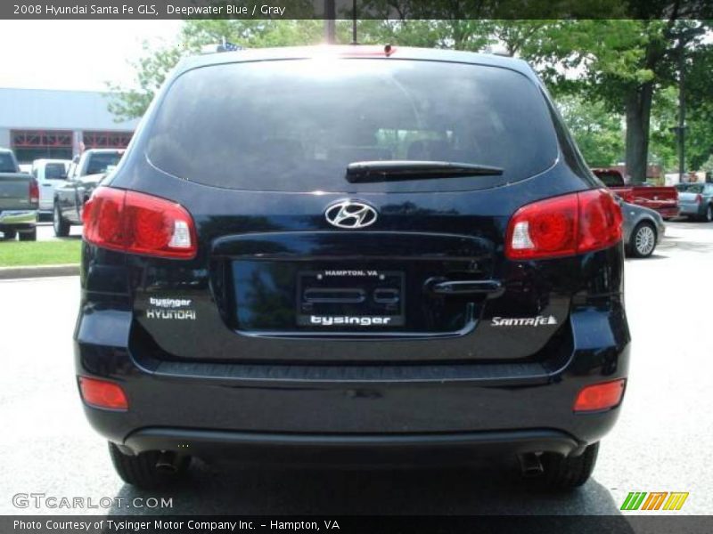 Deepwater Blue / Gray 2008 Hyundai Santa Fe GLS