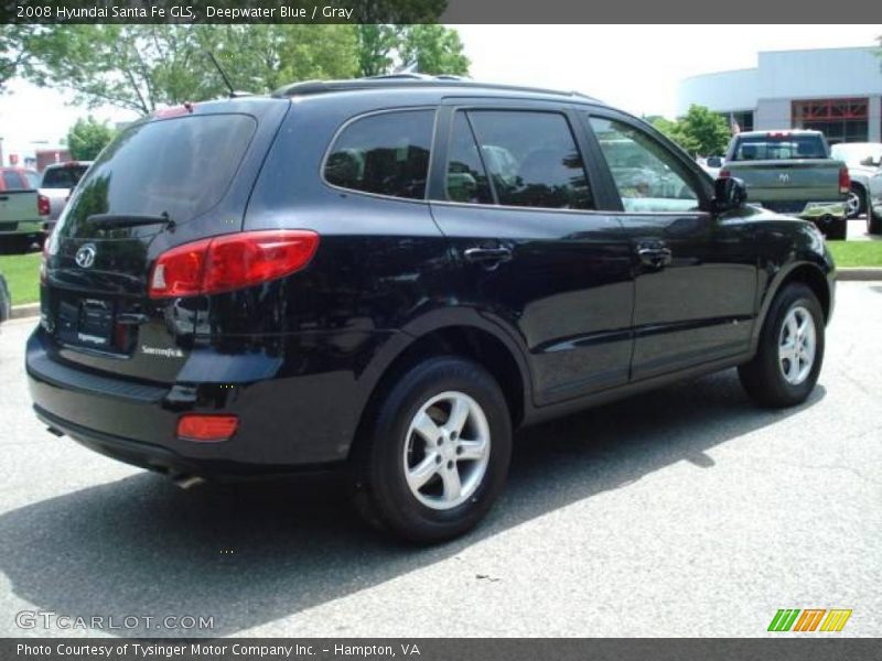 Deepwater Blue / Gray 2008 Hyundai Santa Fe GLS