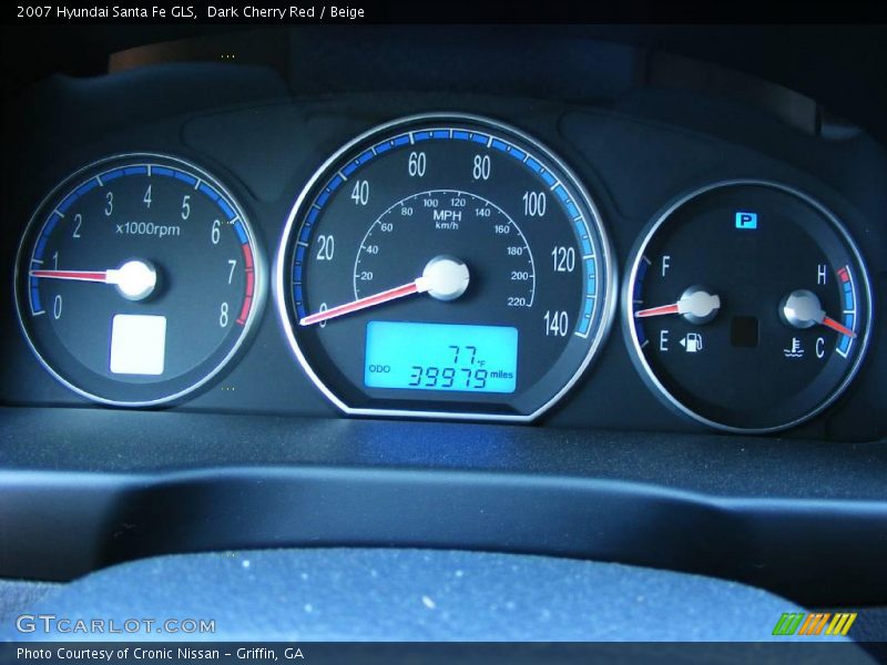 Dark Cherry Red / Beige 2007 Hyundai Santa Fe GLS