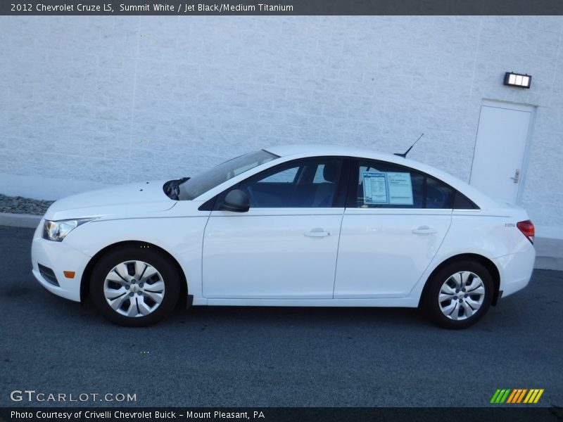 Summit White / Jet Black/Medium Titanium 2012 Chevrolet Cruze LS