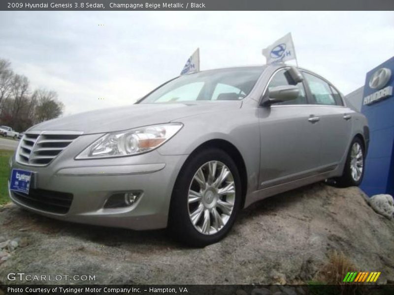 Champagne Beige Metallic / Black 2009 Hyundai Genesis 3.8 Sedan