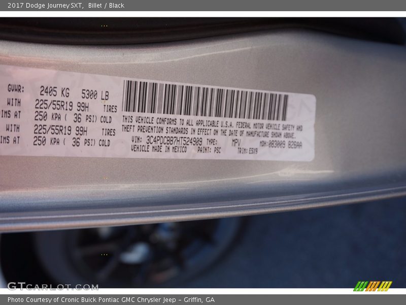 Billet / Black 2017 Dodge Journey SXT