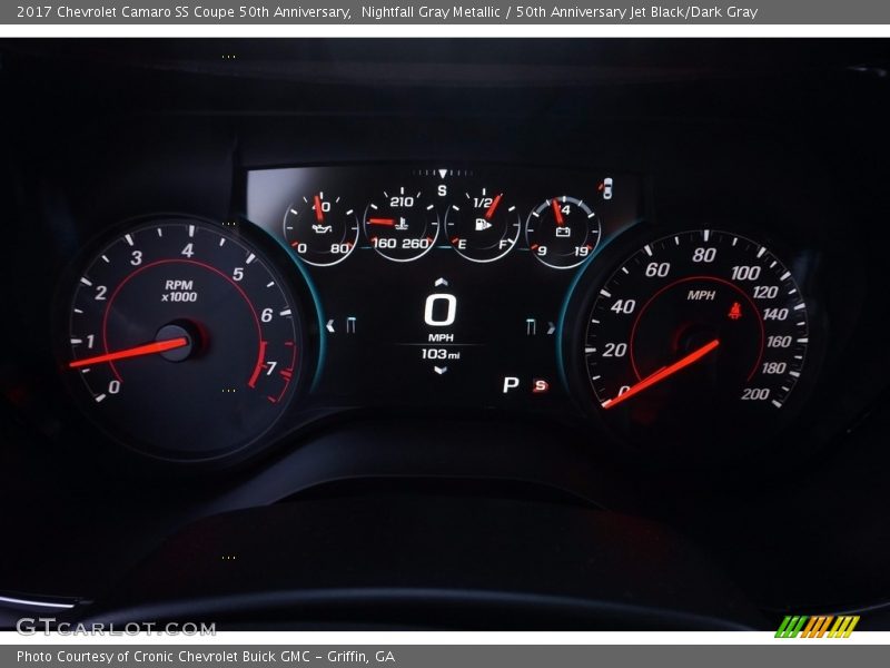 Nightfall Gray Metallic / 50th Anniversary Jet Black/Dark Gray 2017 Chevrolet Camaro SS Coupe 50th Anniversary