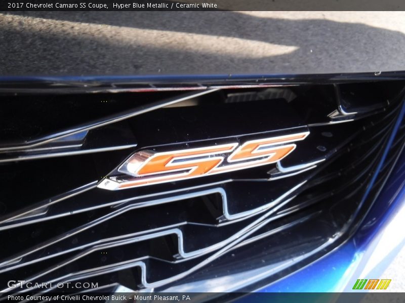 Hyper Blue Metallic / Ceramic White 2017 Chevrolet Camaro SS Coupe