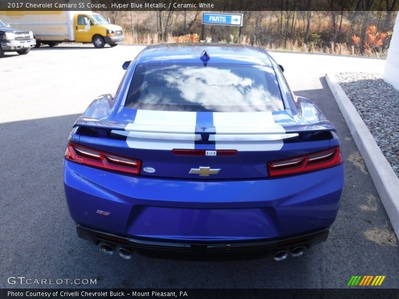 Hyper Blue Metallic / Ceramic White 2017 Chevrolet Camaro SS Coupe