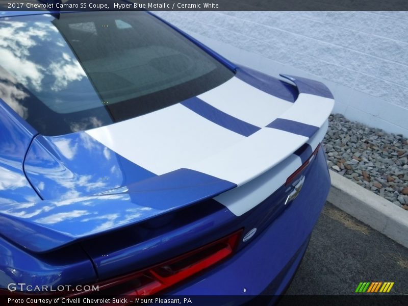 Hyper Blue Metallic / Ceramic White 2017 Chevrolet Camaro SS Coupe