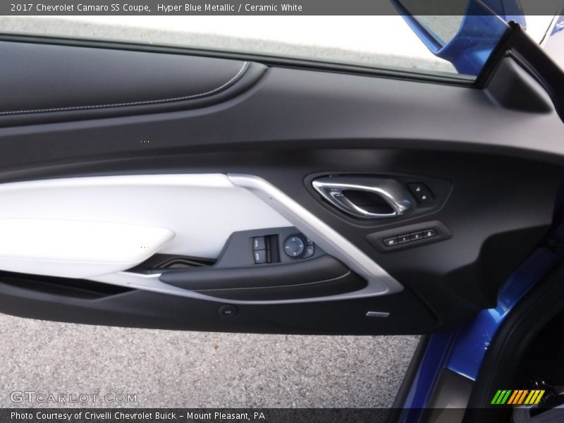 Hyper Blue Metallic / Ceramic White 2017 Chevrolet Camaro SS Coupe