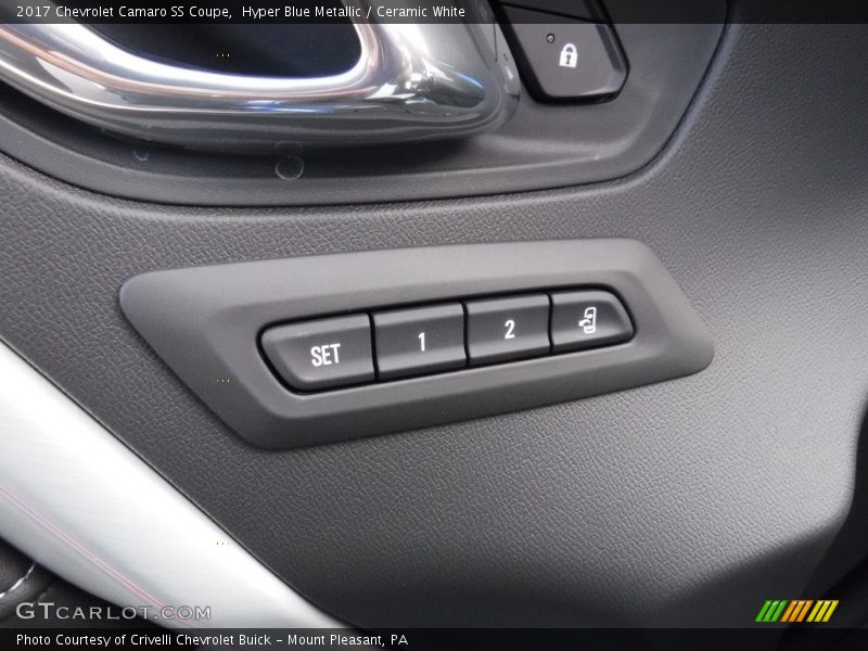 Hyper Blue Metallic / Ceramic White 2017 Chevrolet Camaro SS Coupe
