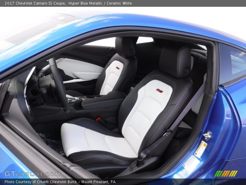 Hyper Blue Metallic / Ceramic White 2017 Chevrolet Camaro SS Coupe