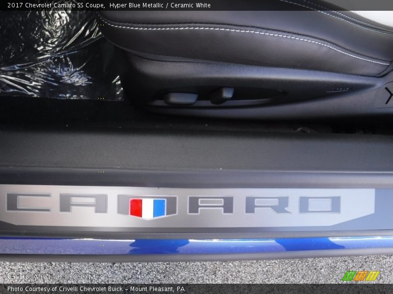 Hyper Blue Metallic / Ceramic White 2017 Chevrolet Camaro SS Coupe